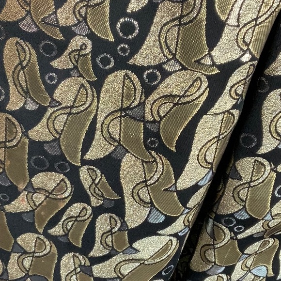 Victoria Beckham gold & black lame geometric print shirt dress - Picture 8 of 16